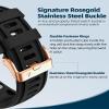 20mm Watch Band Replacement for Garmin fenix 5S/5S Plus/6S/7S/Instinct 2S/D2Quick Fit silicone with rosegold buckle, GREY and BLACKBundle view 2