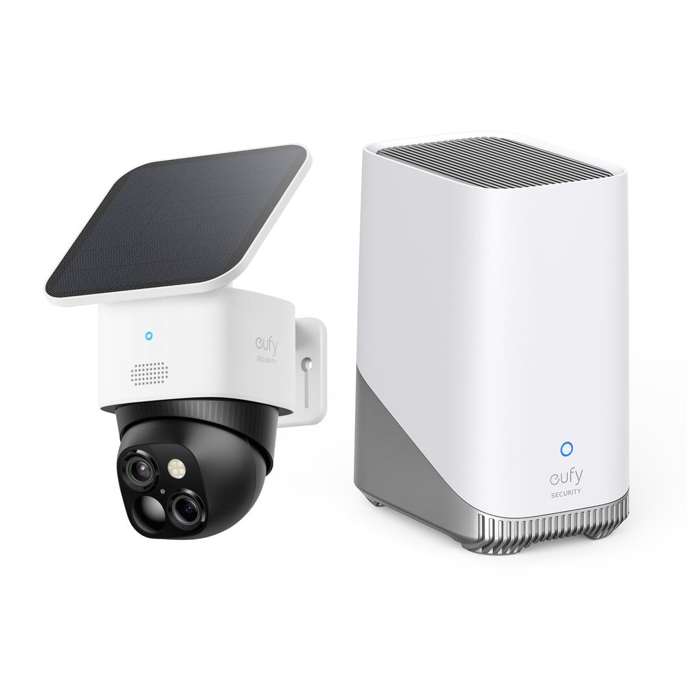 eufy Security SoloCam S340 with HomeBase 3, Solar Security Camera, Wireless Outdoor Camera, 360 Surveillance, No Blind Spots, 2.4 GHz Wi-Fi, No Monthly Fee, HomeBase S380 Compatible