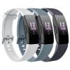 3 Pack Replacement Bands Compatible for Fitbit Inspire HR/Fitbit Inspire/Fitbit Ace 2, Adjustable Accessory Soft Silicone Sport Wristband for Women Men (Light gray + midnight blue + blue gray, Small view 1