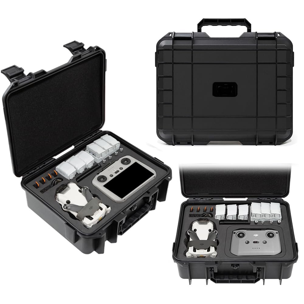 Coyktonty Carrying Case Waterproof Storage Case for DJI Mini 4 Pro Hard Shell Waterproof Shockproof Accessory (Black)