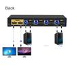 CKLau 4K60Hz 2K@144Hz MST KVM Switch Displayport with All Input Cables, Audio, Microphone, and USB 3.0 Hub for 4 Computers 2 Monitors Share Keyboard Mouse, MST 1 DP in 2 DP Out view 3