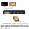 CKLau 4K60Hz 2K@144Hz MST KVM Switch Displayport with All Input Cables, Audio, Microphone, and USB 3.0 Hub for 4 Computers 2 Monitors Share Keyboard Mouse, MST 1 DP in 2 DP Out view 4