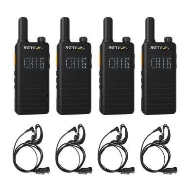 Retevis B3H Walkie Talkies with Earpiece, New Version of RT22(3.0), Lightweight, Channel Display, Emergency Alarm,USB-C,1620mAh Battery, Rechargeable Two Way Radios for Retail Resturant (4 Pack)