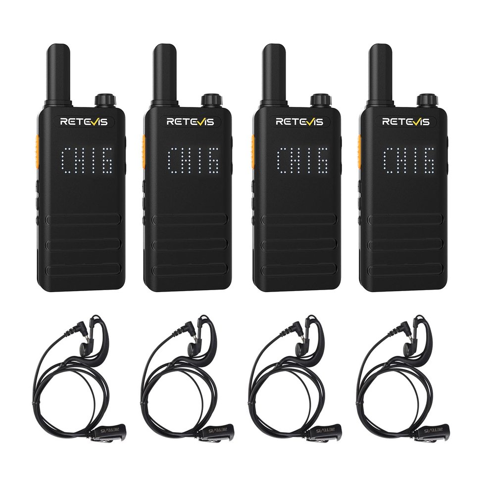 Retevis B3H Walkie Talkies with Earpiece, New Version of RT22(3.0), Lightweight, Channel Display, Emergency Alarm,USB-C,1620mAh Battery, Rechargeable Two Way Radios for Retail Resturant (4 Pack)