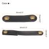 MECCANIXITY 24 Pack Leather Cable Straps Leather Cable Ties Leather Cord Organizer Portable Black/Gold Tone Leather Wire Straps for Earphones, Headphone view 2