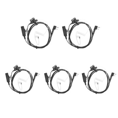 Amazingxiax 5 Pack F10 V80 Earpiece Earphone Headset 2 Pin Pug Acoustic Tube for V8 V80E V82 V85 F11 F12 IC-F3011 IC-F4011 IC-F3001 IC-F4001 IC-F1000 IC-F2000 IC-T70A IC-F33 Two-Way Radio