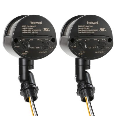 2 Pack Motion Sensor, 180-Degree Replacement Motion Detector, Adjustable Time & Detection Sensitiity Up to 60 Feet Range, 3 Working Modes Pir Motion Sensor for Security Floodlight, Black, UL Listed