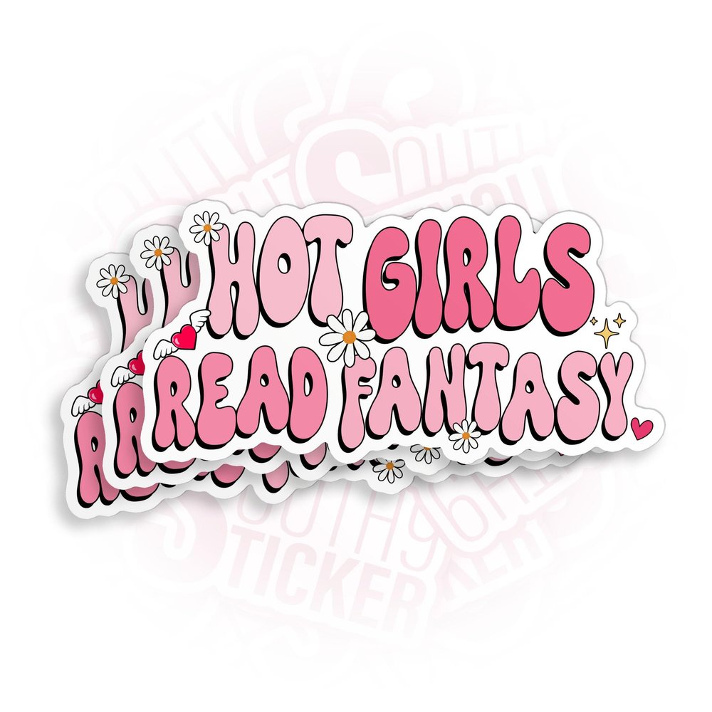 (3Pcs) Hot Girls Read Fantasy Stickers Fantasy Reading Book Stickers Bookish Booktok 3" Waterproof Die-Cut Vinyl Sticker for Water Bottle Laptop Hard Hat Kindle Cars Sticker Decal Stuff Gifts 3 Inches