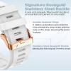 20mm Watch Band Replacement for Garmin fenix 5S/5S Plus/6S/7S/Instinct 2S/D2Quick Fit silicone with rosegold buckle, ARMYGREEN and WHITE Bundle view 2