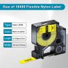 KCMYTONER 5 Pack Compatible for Dymo Rhino Pro IND Flexible Nylon Label Tape 18490 1/2" 12mm Black on Yellow Label for Rhino and 3M Label Maker Tape view 2