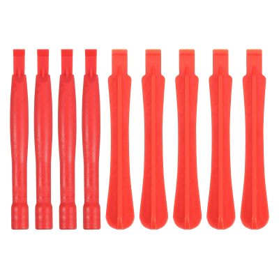 MECCANIXITY 10pcs Plastic Spudger Crowbar Professional Pry Bar Opening Repair Tools for Cellphone Mobile Phone Tablet Laptop PC, Red