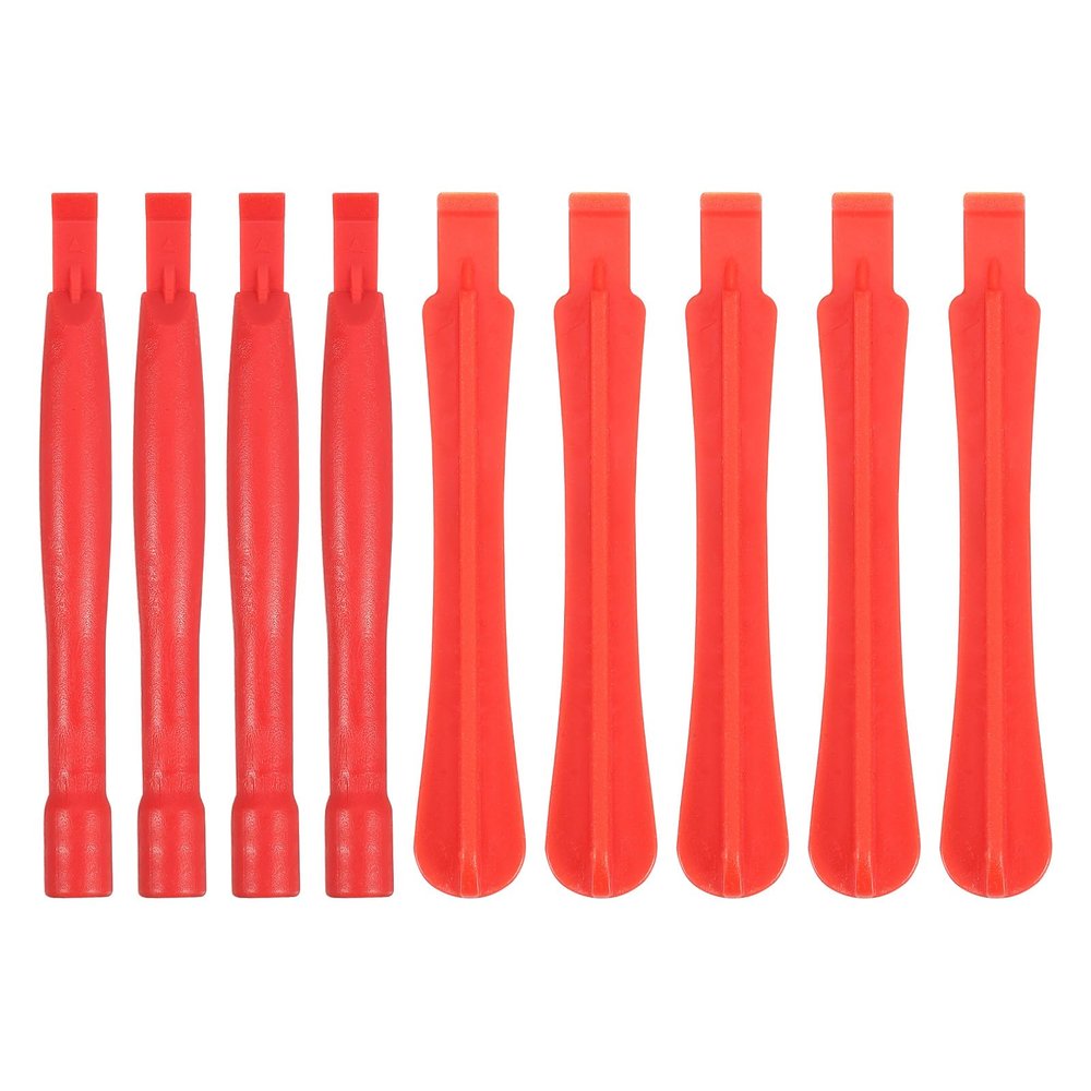 MECCANIXITY 10pcs Plastic Spudger Crowbar Professional Pry Bar Opening Repair Tools for Cellphone Mobile Phone Tablet Laptop PC, Red