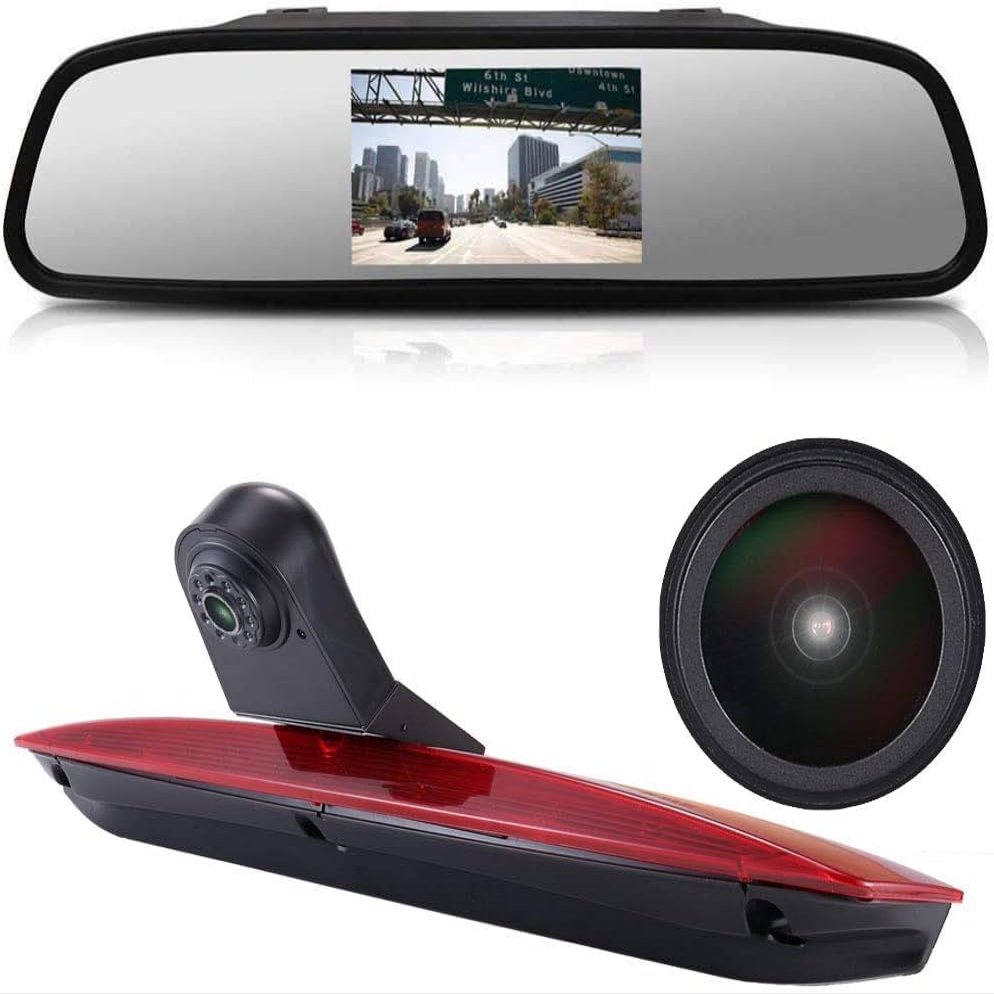 1280*720 pixel Super HD Brake Light Backup Camera with Rear-view Mirror,Reversing Camera Replacement for Mercedes Benz Vito W447 109 111 114 BLUETEC LWB Kasten CDI Van 2 double door 3rd MPV from 2015