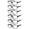 fadbon 6 Pack Reading Glasses Blue Light Blocking,Spring Hinge Readers for Men Women,Black Frame Anti Glare Eyeglasses (3 Black C1/3 Black C2, 4.50, x) view 1