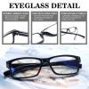 fadbon 6 Pack Reading Glasses Blue Light Blocking,Spring Hinge Readers for Men Women,Black Frame Anti Glare Eyeglasses (3 Black C1/3 Black C2, 4.50, x) view 3