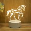 Baluue 3D LED Night Light, Animals Atmosphere Light for Kids Toy Birthday Gifts USB Visual Illusion Lighting for Bedroom Living-Room(Horse) view 1