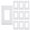 10 Pack 1-Gang Wall Plate Cover, Single Gang Rectangular Frame for Switches, Outlets or Low Voltage Inserts, White view 1