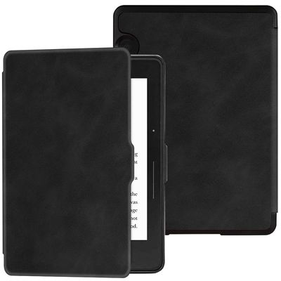 BOZHUORUI Slim Case for Kindle Voyage eReader - Lightweight Premium PU Leather Cover with Auto Sleep/Wake (Rock Black)