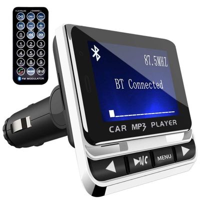 Bluetooth FM Transmitter for Car, Wireless Car Radio Adapter with 1.4" Color Screen for Hands Free Calls Support USB Charger Siri Google Assistant Aux