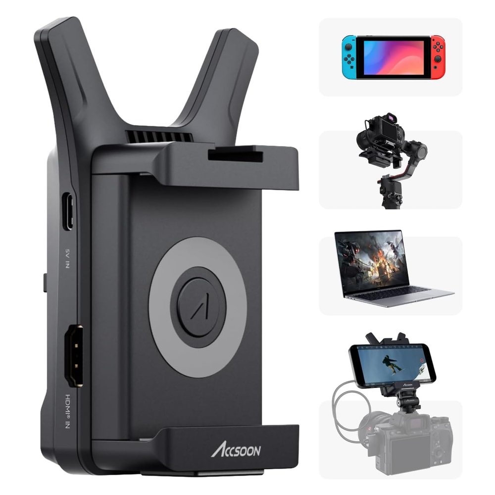 Accsoon CineView Nano Wireless Video Transmitter, Wireless Camera Transmitter with HDMI, 500ft Range, 60ms LAT, 1080P60 4 Devices Monitoring, Compatible with Switch/RS2/RS3/RS3 Pro Stabilizer