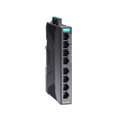 Moxa SDS-3008 , Compact Industrial Smart Ethernet Switch with 8 10/100BaseT(X) Ports, Dual 12/24/48 VDC Power inputs, -10 to 60C Operating Temperature
