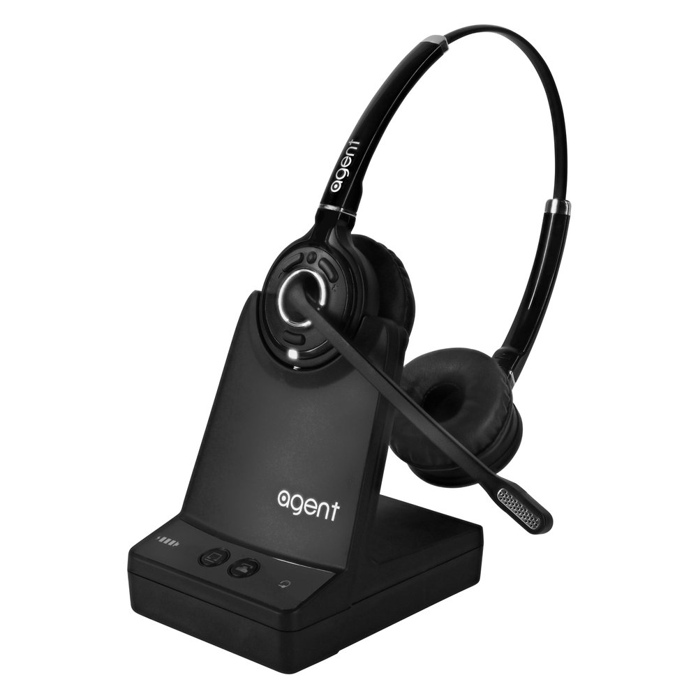 TruVoice AW60 Wireless Dect Headset with EHS for Remote Answering for Polycom/Poly VVX210 250 310 400 410 500 600 1500 IP320 321 330 331 335 430 450 550 560 650 670 Dual Connectivity (Phone and PC)