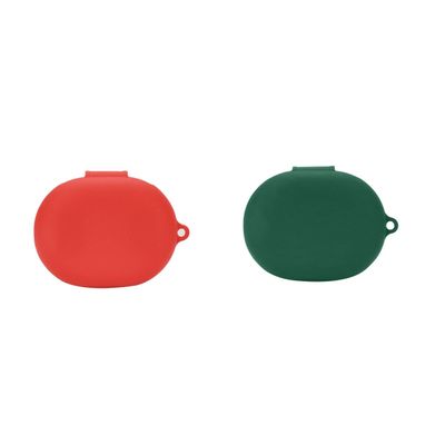2 Pack DAYJOY Soft Silicone Protective Case Cover Compatible with SoundPEATS Gofree2 Earbuds, Protective Skin Sleeve with Key Chain (red+Green)