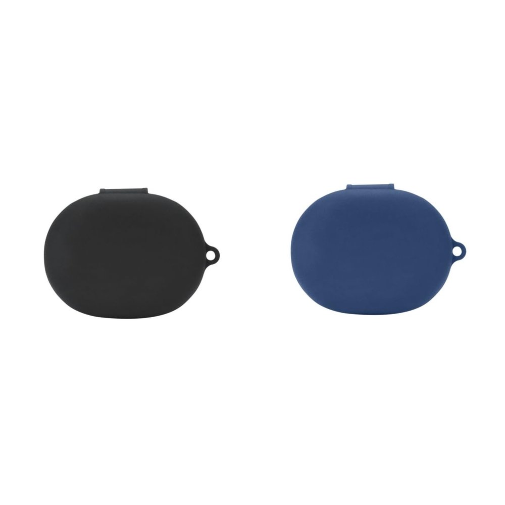 2 Pack DAYJOY Soft Silicone Protective Case Cover Compatible with SoundPEATS Gofree2 Earbuds, Protective Skin Sleeve with Key Chain (Black+Blue)