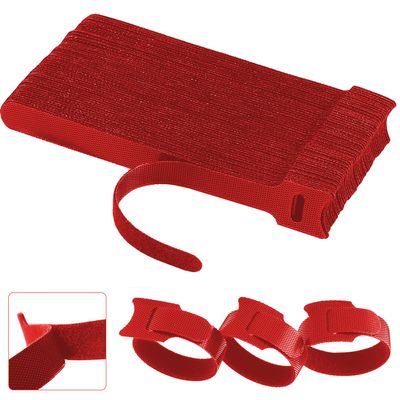 California JOS 60 PCS 6 Inches Reusable Cable Ties, Wire Ties, Cord Organizer, Cable Organizer, Adjustable Cable Management - Red