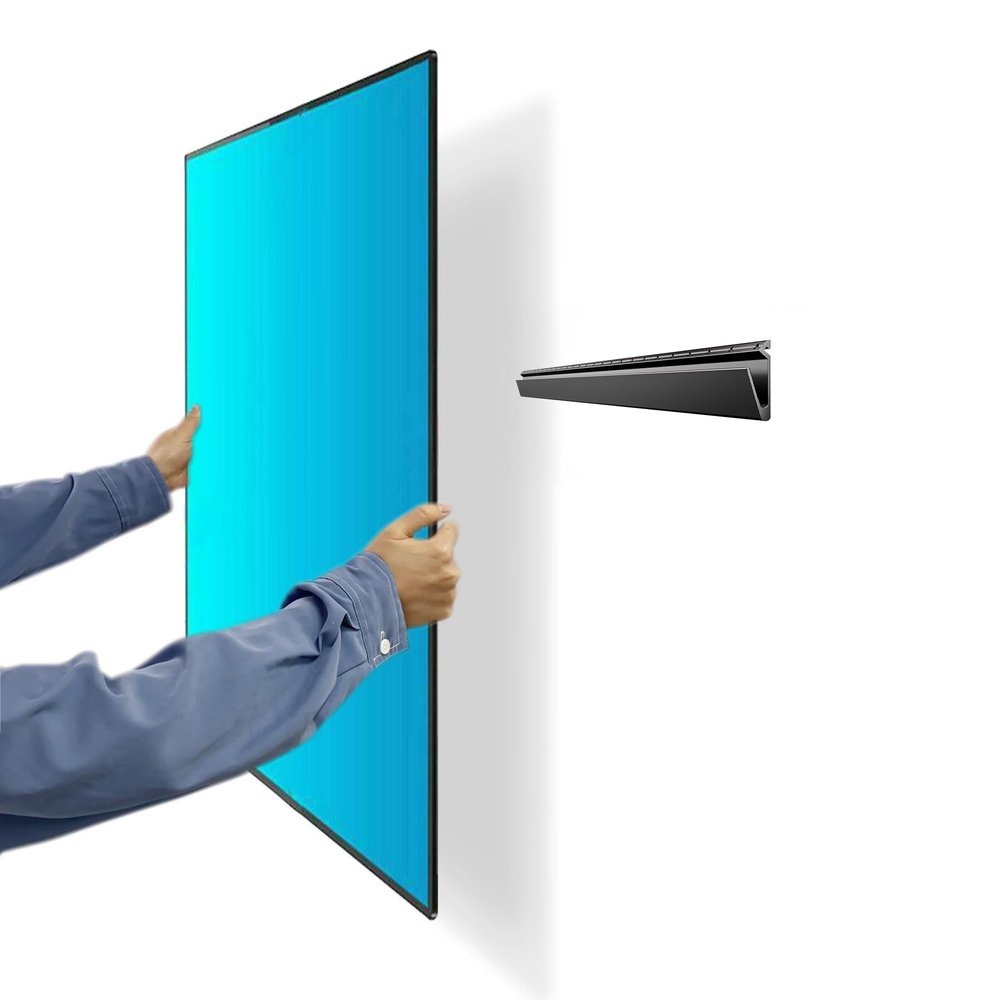 Auoace No Stud TV Wall Mount, 32 to 75 inch Drywall Studless TV Bracket, up to 150 lbs, No Damage, No Drill, No Screws, Easy Install Low Profile TVs Mount, Include All Hardware