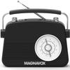Magnavox Retro Dual Alarm Clock FM Radio - Bluetooth Wireless Technology, LCD Display, Snooze & Sleep Timer - Ideal for Home, Bedroom & Office (Black) view 1