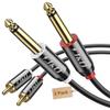 J&D 2-Pack Dual 1/4 inch TS to Dual RCA Stereo Audio Interconnect Cable, Gold Plated Copper Shell Heavy Duty RCA to 1/4 Cable, 6 Feet/1.8 Meter view 1