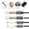 J&D 2-Pack Dual 1/4 inch TS to Dual RCA Stereo Audio Interconnect Cable, Gold Plated Copper Shell Heavy Duty RCA to 1/4 Cable, 6 Feet/1.8 Meter view 2