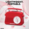 Magnavox Retro Dual Alarm Clock FM Radio - Bluetooth Wireless Technology, LCD Display, Snooze & Sleep Timer - Ideal for Home, Bedroom & Office (Red) view 4