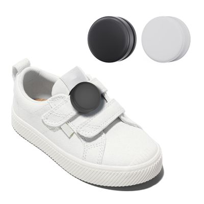 2 Pack AirTag Holder for Kids Shoelaces, Hidden Silicone Air Tag Case Holder for Children Shoes Shoestring (Black, White)