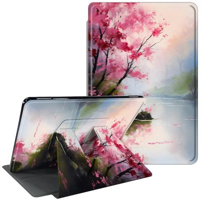 CGFGHHUY for Kindle Scribe Case for Kindle Scribe Cover 10.2 inch 360 Degree Rotating Stand Smart Cover with Auto Wake Sleep Tablet Case for Kindle Scribe 2022 - Pink Cherry Blossom Tree