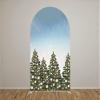 KONPON Christmas Arched Backdrop Stand Covers Winter Snowflake Christmas Trees Arch Fabric Cover Family Holiday Party Favors Supplies(Only Cover) view 1
