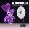 3D Hologram Fan, 27cm 3D Holographic Projection Advertising Machine, Holographic LED Fan with Cover for Shop Bar Party Holiday(US Plug) view 3