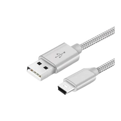 3M 1M USB 5 Pin Cable M1ni USB to USB Fast Data Chag Short Cable Fit Compatible MP3 MP4 Player Car DVR Digital Camera HDD (Size : 2m, Color : Silver)