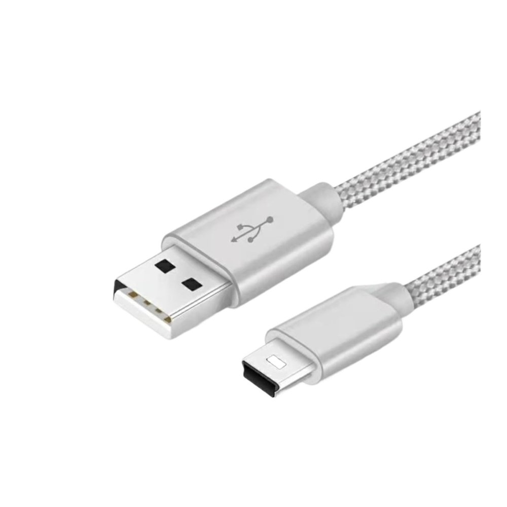 3M 1M USB 5 Pin Cable M1ni USB to USB Fast Data Chag Short Cable Fit Compatible MP3 MP4 Player Car DVR Digital Camera HDD (Size : 2m, Color : Silver)
