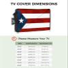 Puerto Rico Flag Outdoor TV Cover 70 to 75 Inches Weatherproof & Waterproof, Palm Leaf Outdoor TV Enclosure with Remote Control Pocket, Red Striped Blue Star TV Screen Protectors for Outside TV view 2