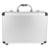 Lockable Aluminum Tool Storage Box Silver Briefcase for Men Portable Tool Carrying Case Foam Lining view 1
