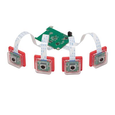 Arducam for Raspberry Pi Camera, 12MP IMX708 Quad-Camera Kit for Raspberry Pi 5, 120(D) Wide Angle Autofocus Camera, Stereo Synchronized Camera Module