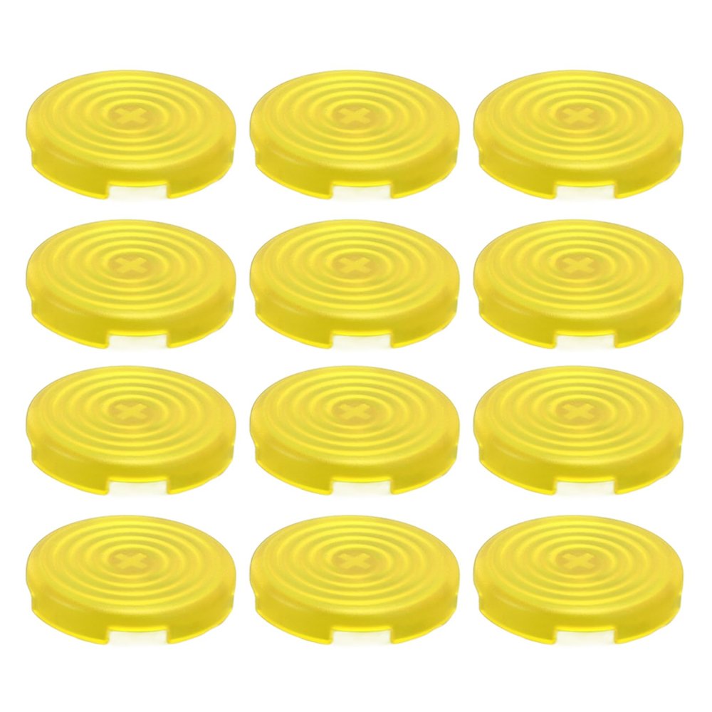 12pcs Caps for 30mm Clear Keycaps Press Covers, Compatible for Cherry, for TTC, for Akko, for Cross Switches (Yellow)