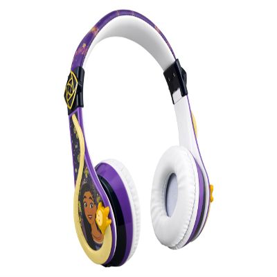eKids Disney Wish Bluetooth Headphones for Kids, Wireless Headphones with Microphone Includes Aux Cord, Volume Reduced Kids Foldable Earphones for School, Home, or Travel