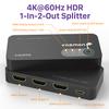 Fosmon HDMI Splitter 1 in 2 Out (4K@60Hz) 2 Port HDMI Splitter for Dual Monitors Duplicate/Mirror Only (*Not for Multi Monitors) with EDID Down-Scaler for Dual Identical Display Support view 2