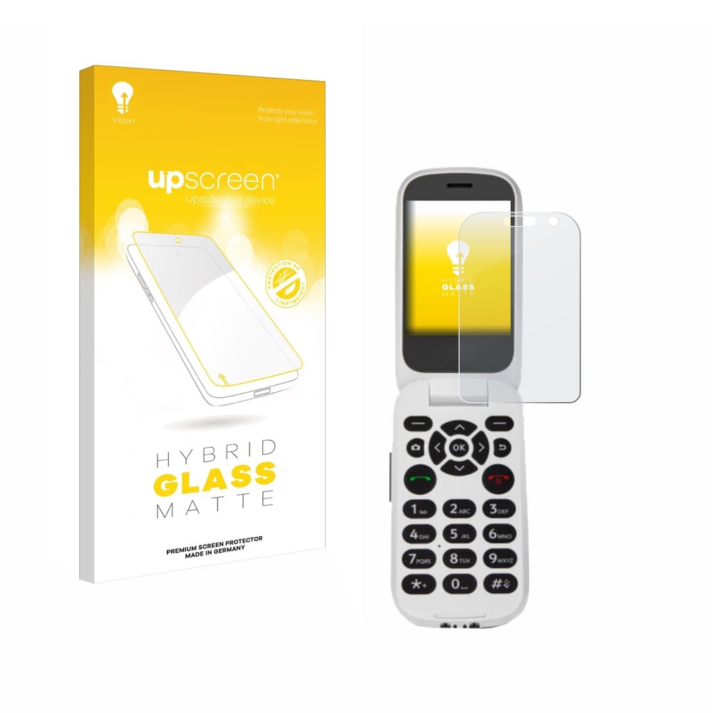 upscreen Matte Screen Protector Glass Film compatible with Doro 7080 - Anti-Glare, Anti-Fingerprint, 9H Glass Protection