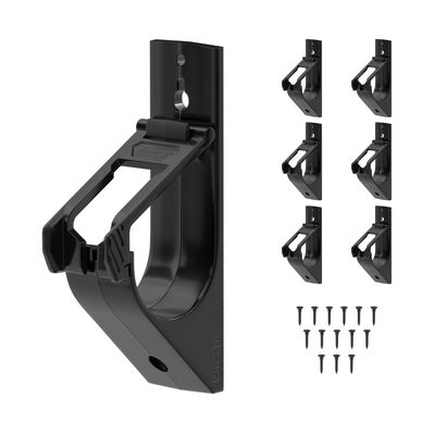 Klein Tools 450-510 2-Inch J-Hooks, Cable Management System with Lockable Latch for Extension Cords, Conduit, Fiber, Ethernet Cables, 6-Piece