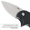 CRKT Orca Everyday Carry Assisted Folding Knife with Liner Lock: D2 Plain Edge Blade, Glass-Reinforced Nylon Handle, Pocket Clip, 7930 view 3