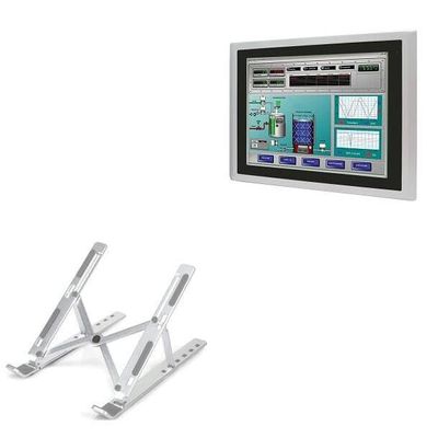 BoxWave Stand and Mount Compatible with AIS HMI-TCND0U-15AC - Compact QuickSwitch Stand, Portable Multi Angle Viewing Foldable Riser - Metallic Silver